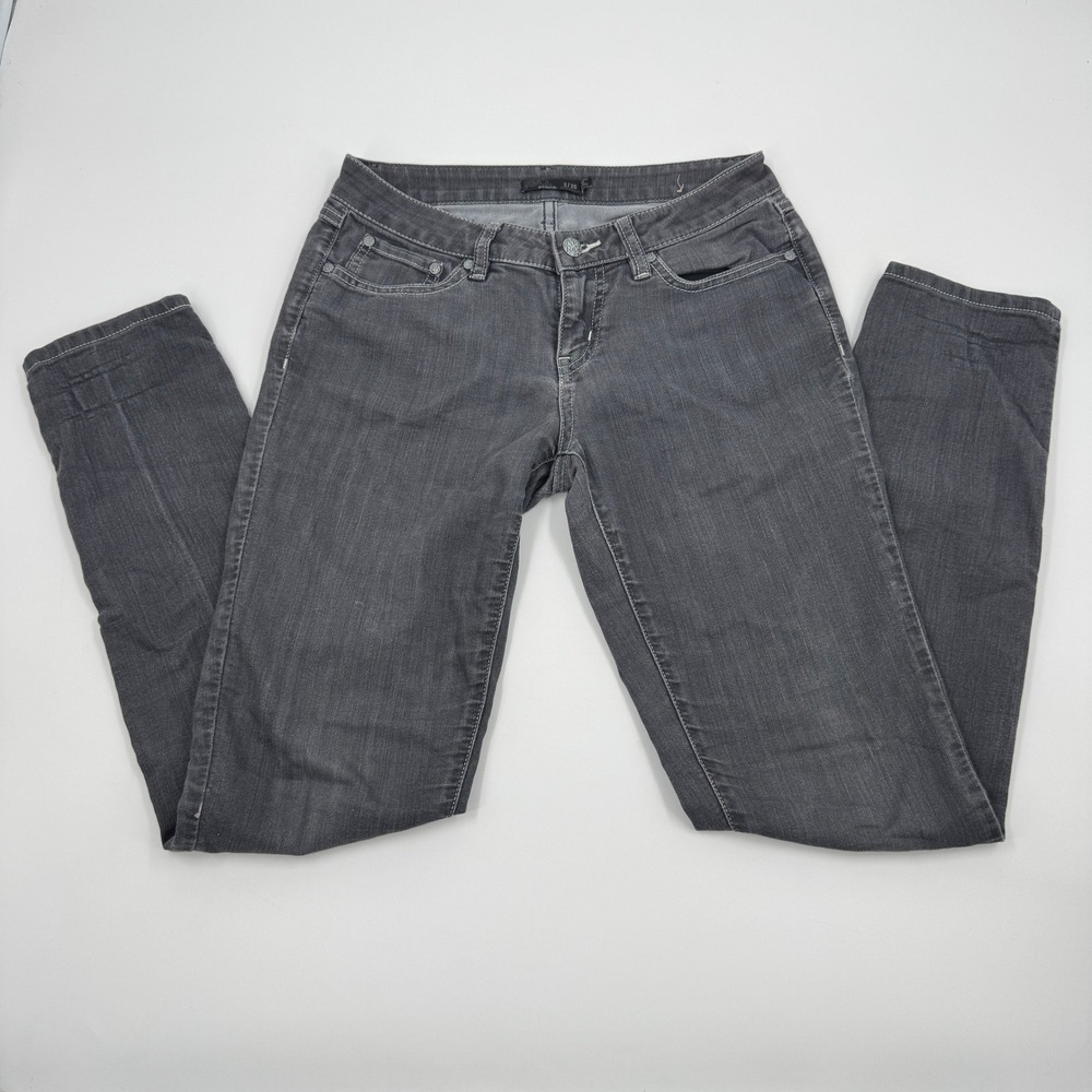 Prana Denim Jeans Womens 2/26 Grey Low Rise Straight Leg Regular Inseam